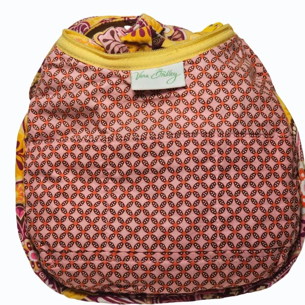 Vera Bradley Olivia Bali Gold 2009 Purse Floral Yellow Pink Retired - Picture 10 of 13